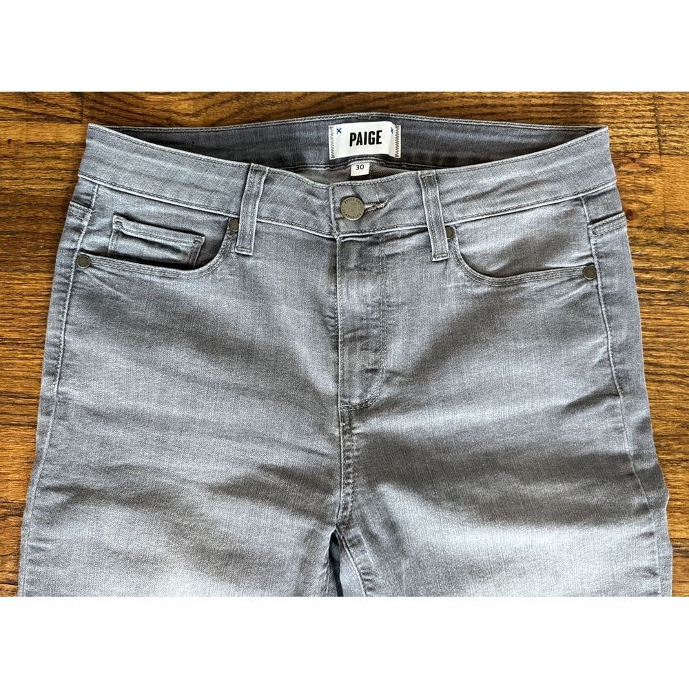 Paige Jeans Women W30X29‎ Gray Denim Skyline Ankle Peg Stretch Mid-Rise Pants - Picture 4 of 14